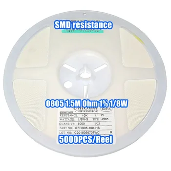 

1 Reel 0805 1.5M 1.5M Ohm 1% 1/8W SMD Resistance 5000PCS/Reel
