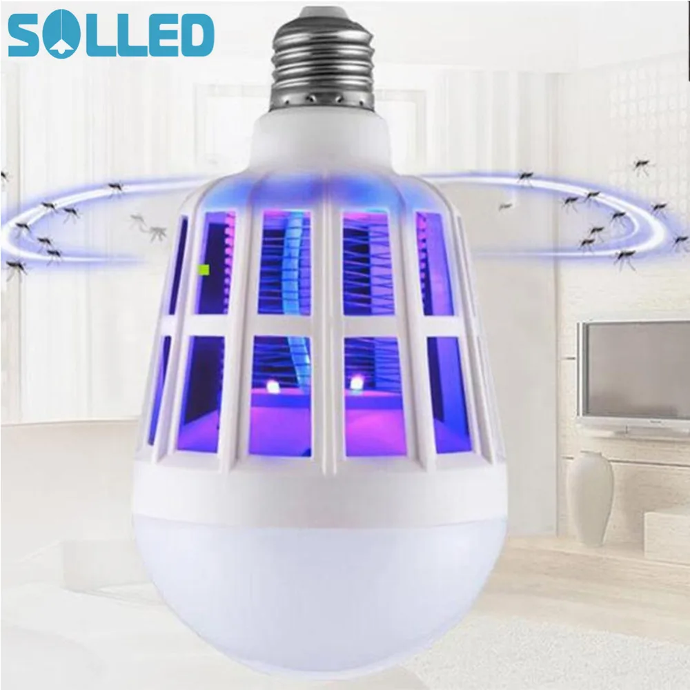 

SOLLED 2 in 1 Bug Zapper LED Bulb, E27 15W Mosquito Killer Lamp, Pest Control Light Bulbs for Lures, Zaps & Kills Insects