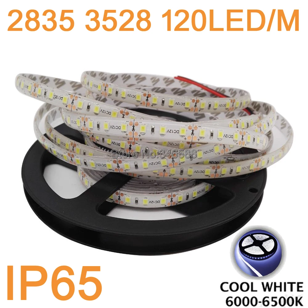 5 м/лот 12 В IP65 водонепроницаемая 3528 2835SMD 600 Светодиодная лента световая полоса 120