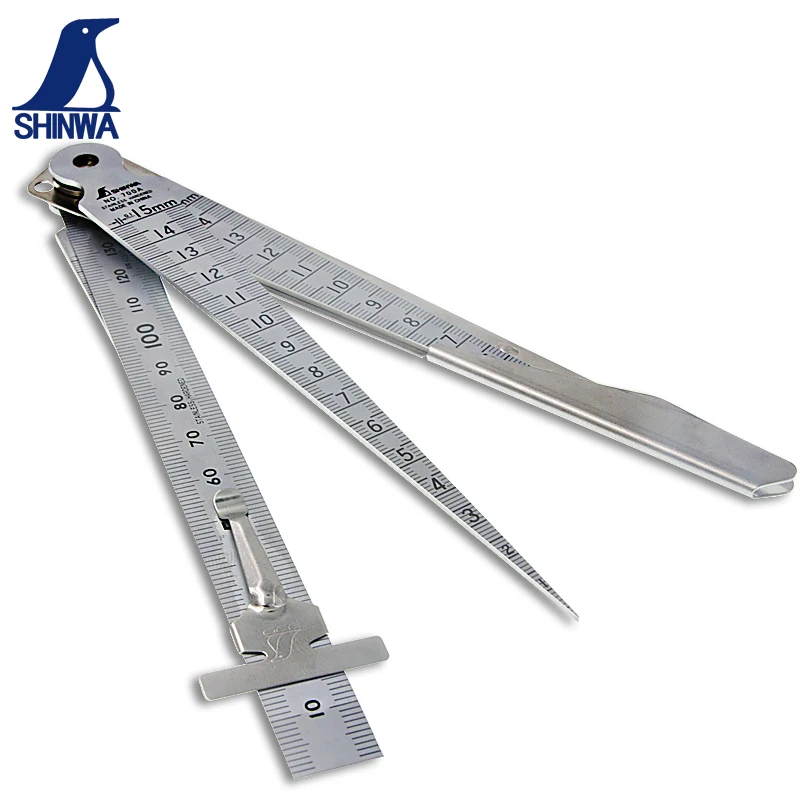 

SHINWA Gap Wedge Feeler Stainless Steel hole Ruler Aperture Gauge Tapered ruler inner diameter ruler