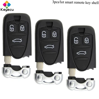 

KEYECU 3PCS/Lot Smart Remote Control Car Key Shell Case - 3 Buttons & Emergency Blade - FOB for ALFA ROMEO 159 Brera 156 Spider
