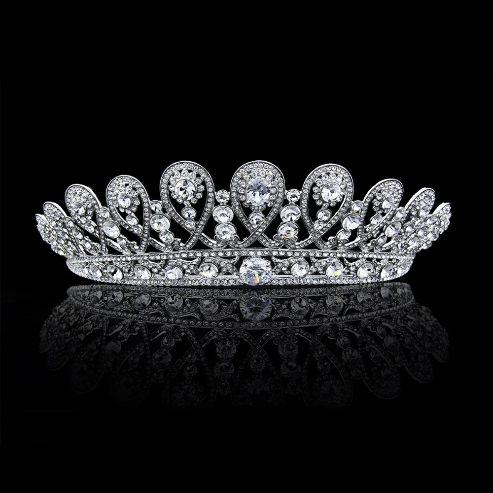

Real Austrian Crystals Cubic Zircon Cluster Flower Wedding Bridal Tiara Crown Women Hair Accessories Jewelry for Bride SHA8627