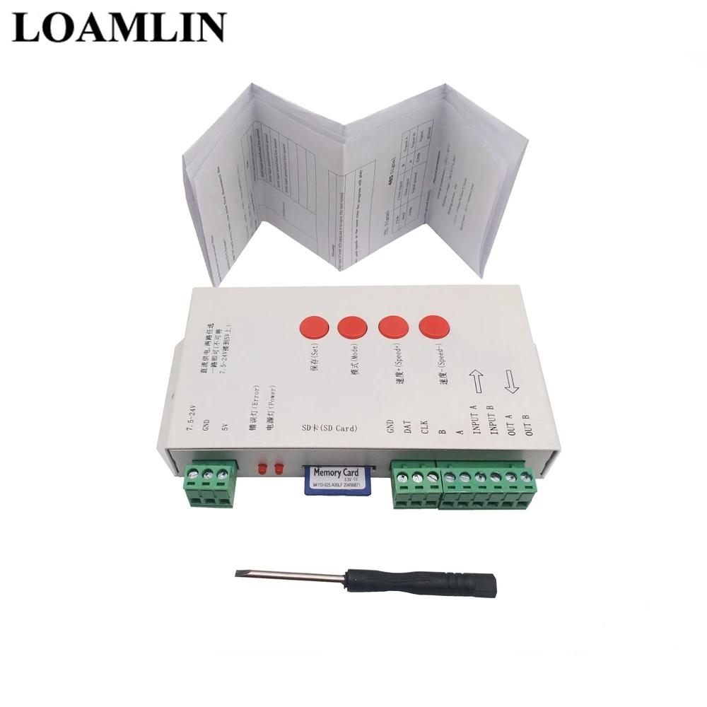 Светодиодная лента T1000S 2048 пикселей DMX512 контроллер с SD картой WS2801 WS2811 WS2812B SK6812 LPD6803