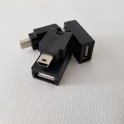 360 градусов USB Mini B 5Pin Мужской к USB Женский адаптер вращения Автомобильный преобразователь разъем для автомобиля музыкальный мобильный