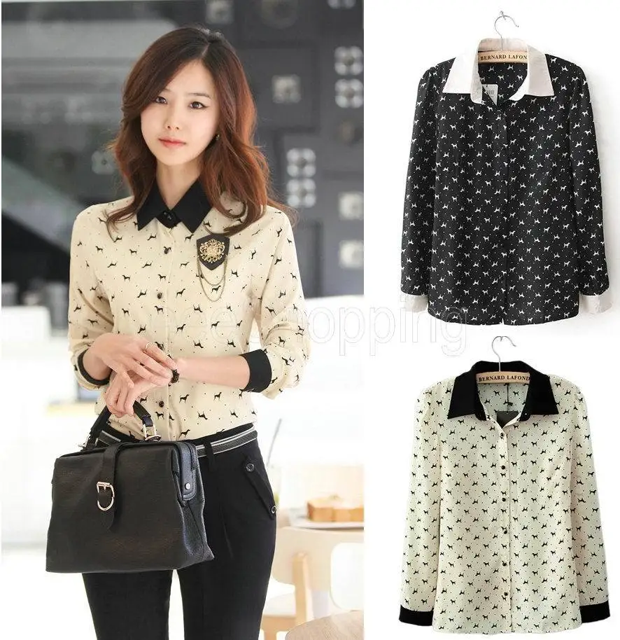 100% Pure Silk Women's Blouses Femme Classic Casual Blouse