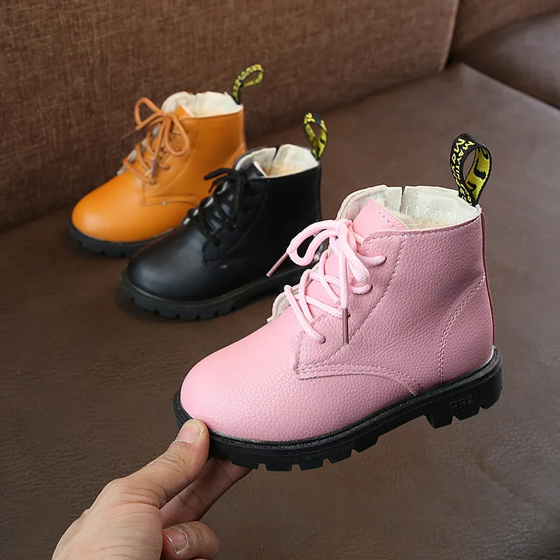 

Girls Martin Boots Girls Boys Shoes Autumn PU Leather Children Boots Fashion Toddler Kids Boots Warm Winter Boots Boy