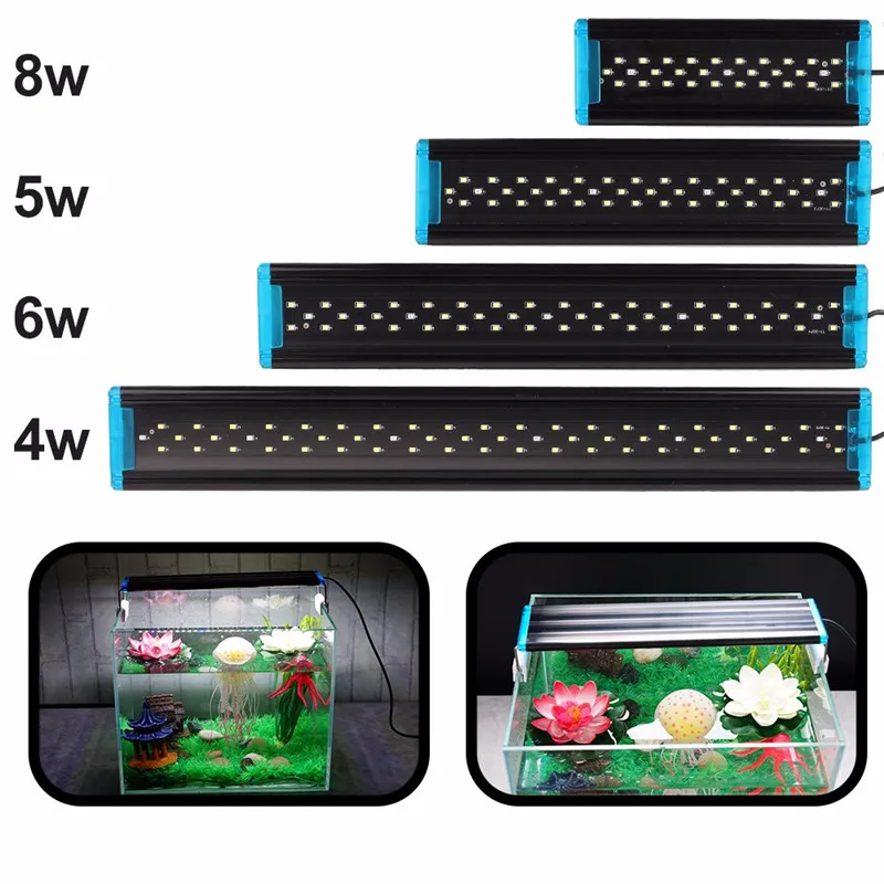Светодиодный аквариум тонкий светильник Водонепроницаемый светодиодный светильник Панель SMD 4/5/6/8 Вт Светодиодный светильник с регулируемой яркостью светодиодный светильник ing лампы 220V