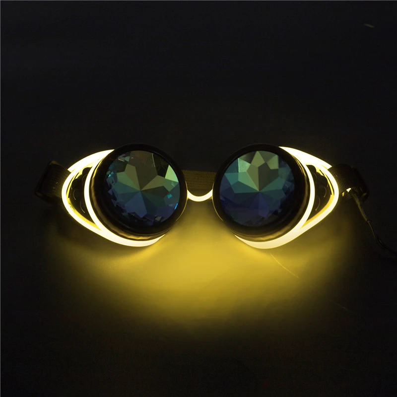 C. F. GOGGLE стимпанк очки сварочные светящиеся панк очки Ретро готический калейдоскоп красочные линзы косплей-очки