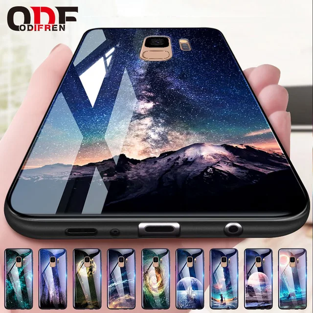 Cheap Odifren Space Case for Samsung Galaxy S9 S9 Plus Case Note 9 Tempered Glass Cover Coque Phone Cases for Samsung Galaxy Note 8 9 