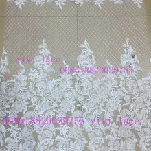 XX001# слоновая кость offwhite блесток модный показ Сетка Тюль с вышивкой кружевной ткани для вечеринки/вечернее платье