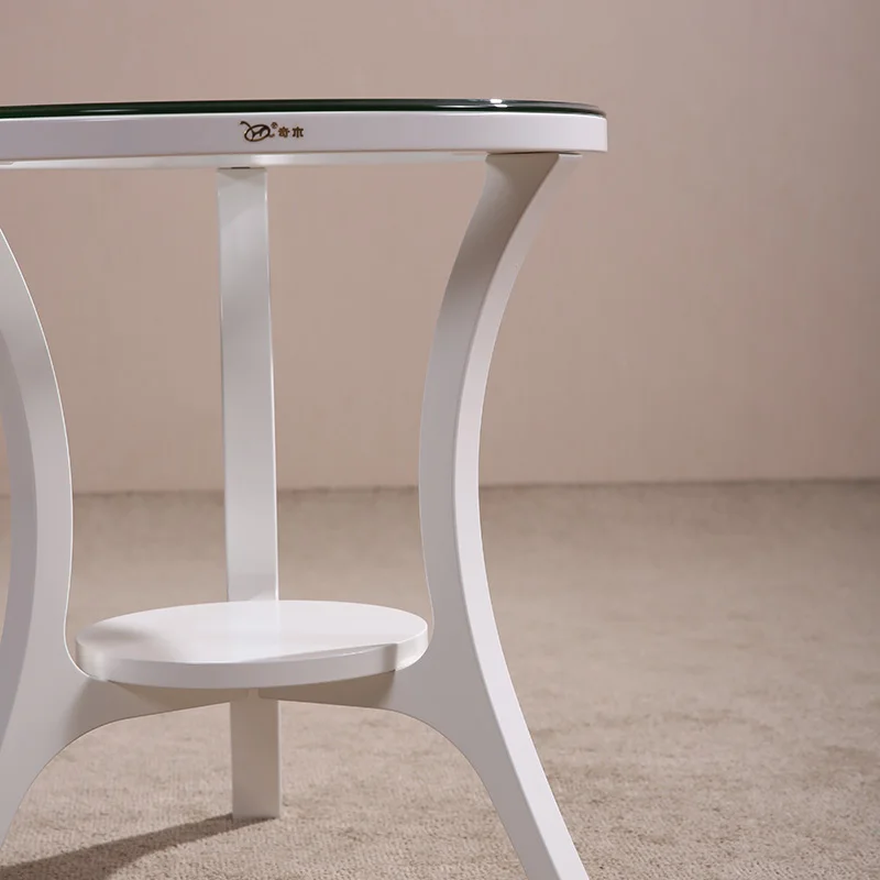 2018new Round minimalist modern wooden end table suitable for the living room solid wood tea table white antique furniture M257
