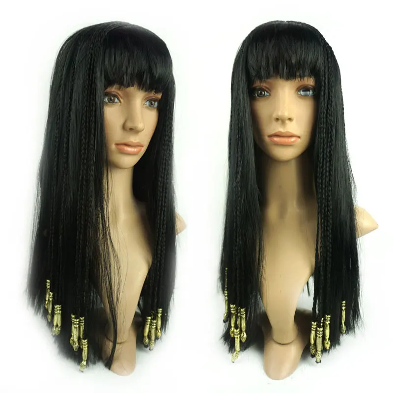 

Umorden Black Long Cleopatra Wig Hair with Gold Braids for Adult Women and Kids Girls