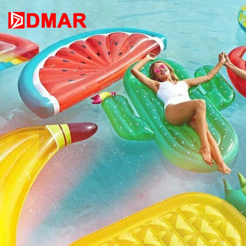 DMAR 185см Надувной Матрас Для Купания Арбуз Ананас Кактус Фламинго Плавательный