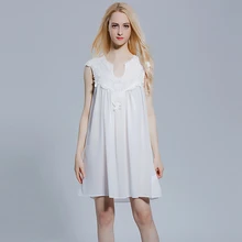 

2017 Mini Day Dress Girls Casual Summer Dresses Chiffon Sleeveless Women White O-Neck A-Line Female Clothing Comfot Soft Lace