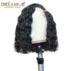 13X6 мокрый волнистый боб парик фронта шнурка глубокая часть Бразильские короткие человеческие волосы боб парик для женщин кружева спереди