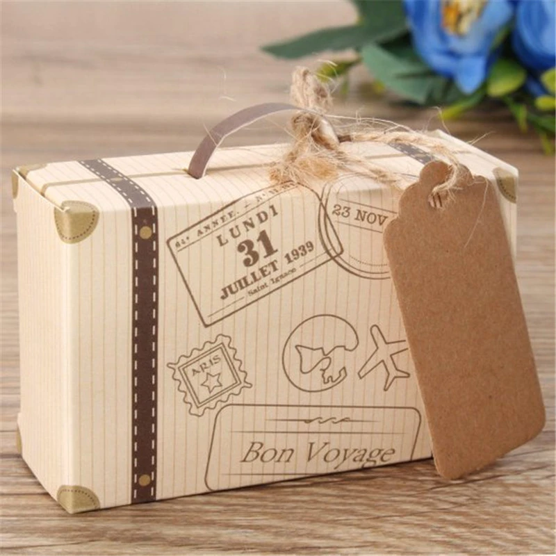 Yalulu 50pcs Mini Suitcase Kraft Paper Candy Box Rustic Wedding Favors Candy Holder Bags Wedding Party Gift Boxes with Blank Tags Burlap Twine Yalulu 50pcs Mini Suitcase Kraft Paper Candy Box Rustic Wedding Favors Candy Holder Bags Wedding Party Gift Boxes with Blank Tags Burlap Twine