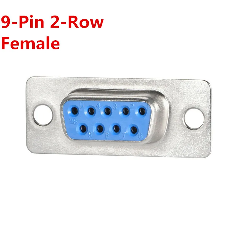 2pcs RS232 DB9 Serial VGA 9 Pin Female 2 Rows Solder Type Plug D-SUB Male Plug Socket Connector