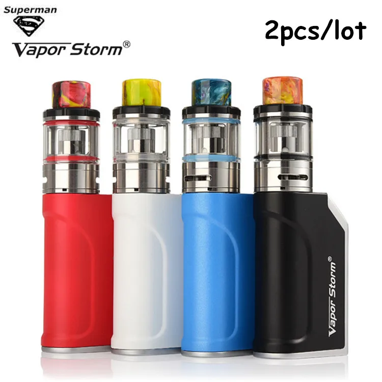 2pcs Original Vapor Storm 50W kit Newest selling resin drip tip Electronic Cigarette 1200mah Built-in Battery E Cigarettes Vape
