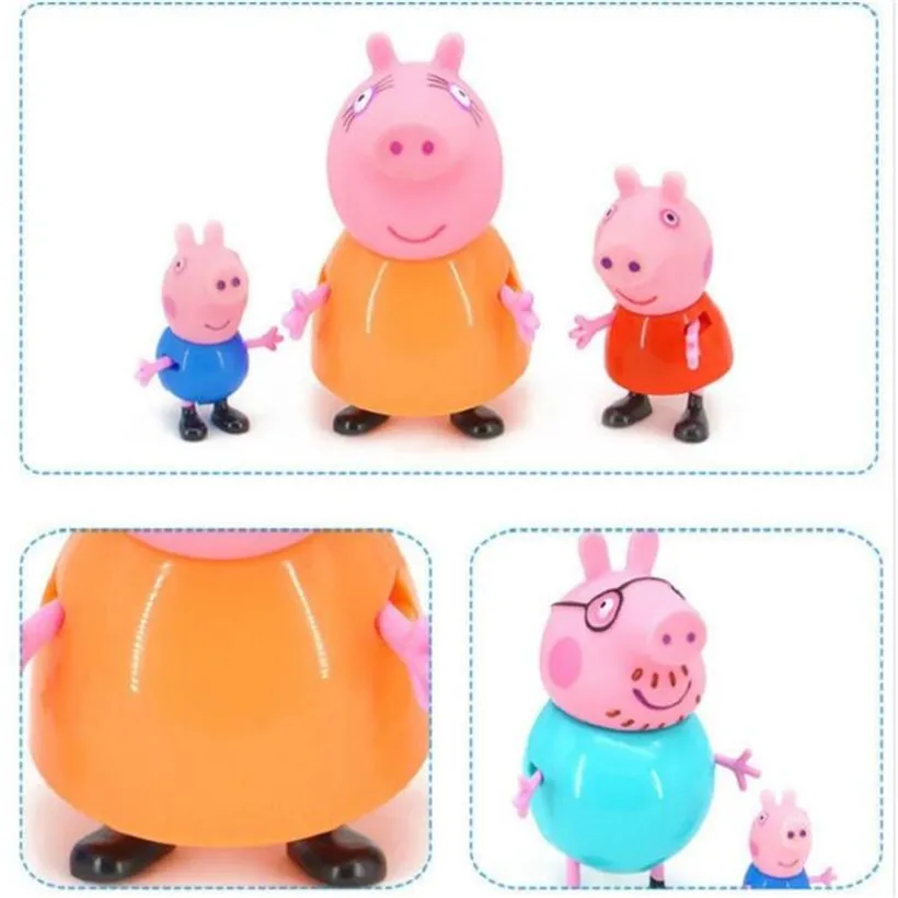 4 шт./компл. Peppa Pig Family Pack Джордж папа мама Аниме Фигурка Pelucia игрушки для детей