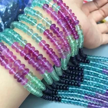 Свободные бусины флюорит круглый 3*6 мм 1" для DIY изготовления ювелирных изделий FPPJ бусины натуральный драгоценный камень