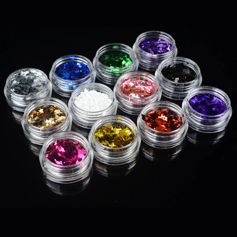 

1 Bottle 3*2mm Nail Sequins Designs 12 Colors Available Nail Glitter Laser Sparkling Nail Art Sequins Decoration