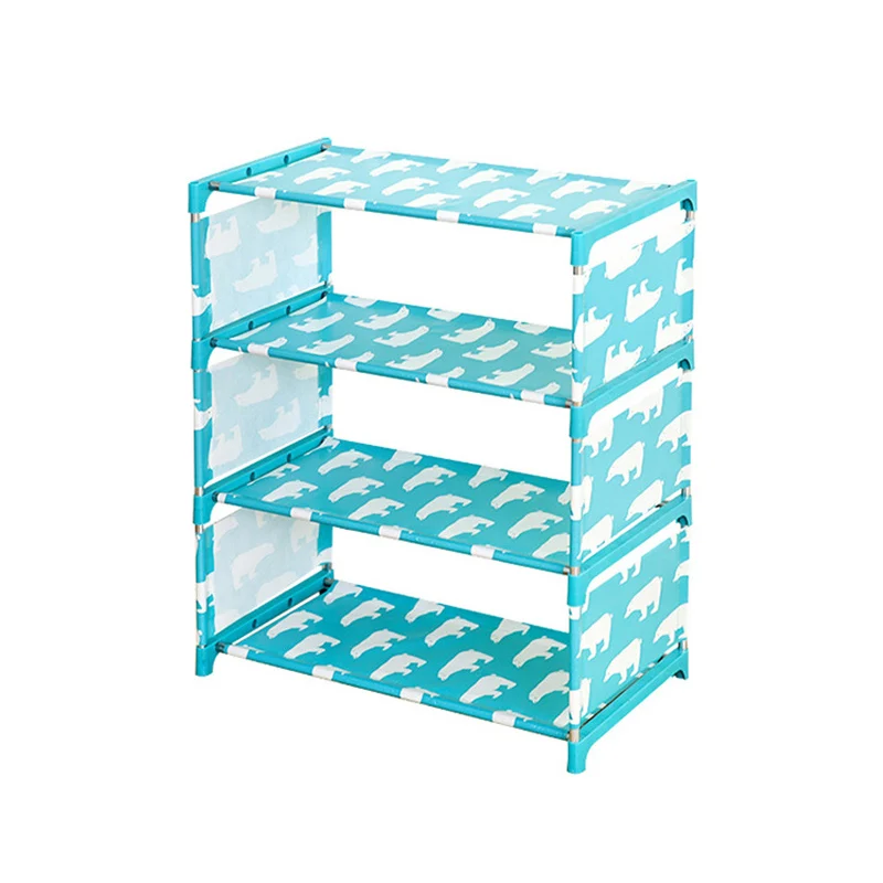 

DIY Shoe Rack Storage Shelf 3/4 Layers Oxford Cloth Iron Pipe Hallway Door Organizer Holder KM88