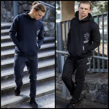 Мужской комплект одежды, спортивная одежда, осень, новые толстовки с капюшоном, спортивные комплекты, мужские спортивные костюмы из двух частей, толстовки+ штаны, комплекты из 2 предметов
