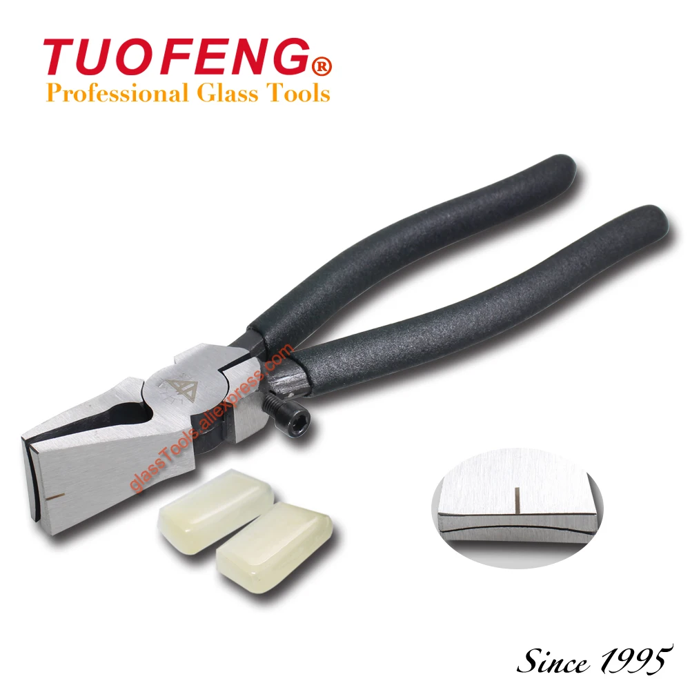 

TUOFENG Curved Mouth Glass Breaking Pliers With Screw /For Cutting Glass Use Open Glass arc nose curved tweezers