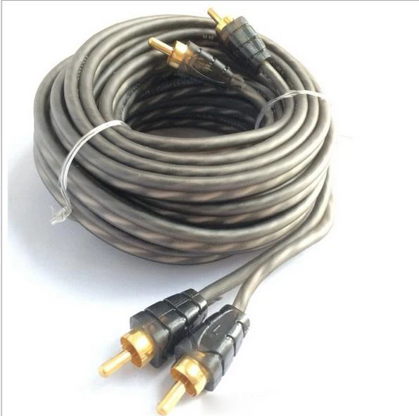 Аудио кабель силовой кабель Акустический провод RCA к RCA 1 шт. 5 м чисто медный кабель автомобильный усилитель звука комплекты