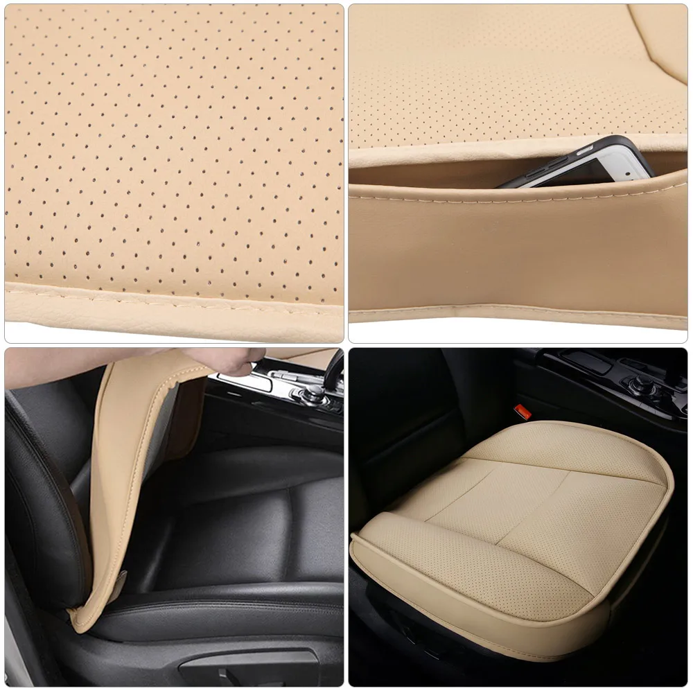 5D Car-Covers PU Leather Deluxe Car Cover Seat Protector Cushion Front Cover Universal Four Seasons Breathable For Car