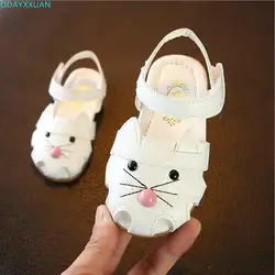 Повседневное детская обувь принцессы для девочек кроссовки новый бренд Дизайн милый кот Девушки Танцы обувь От 1 до 6 лет Мягкие Летние