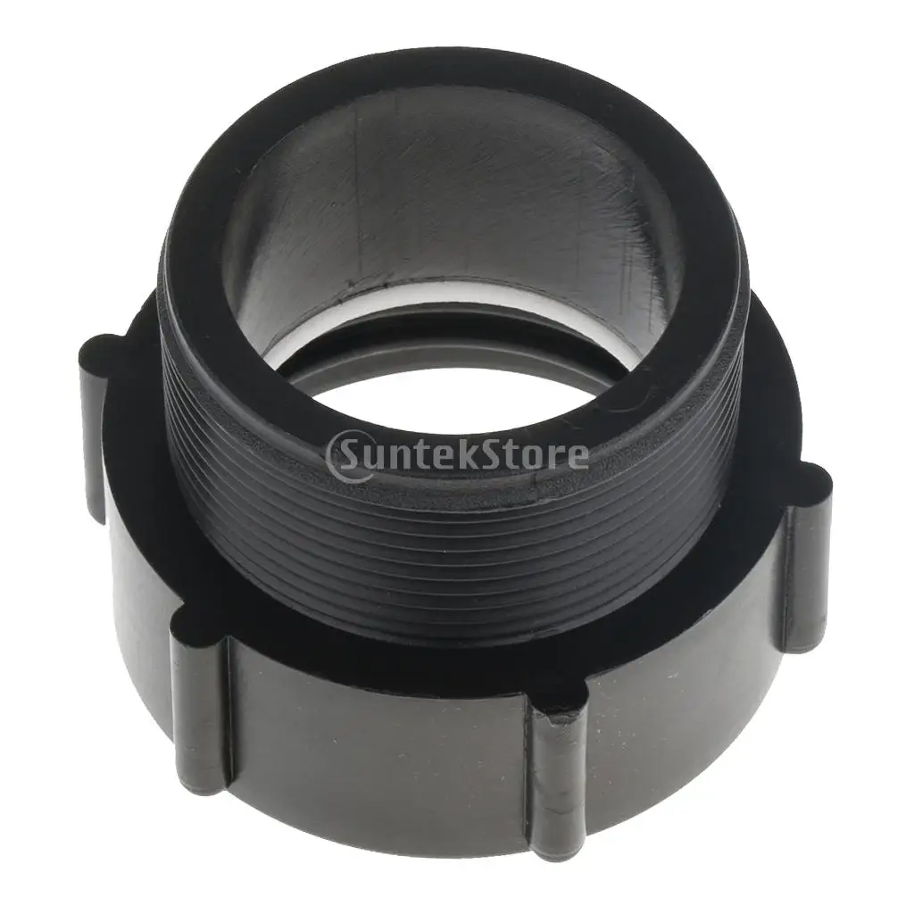 Solid 2' IBC Tote Tank Valve Adapter for DN50 BSP Thread Hose Pipe Plastic, Coarse Thread to Fine Thread
