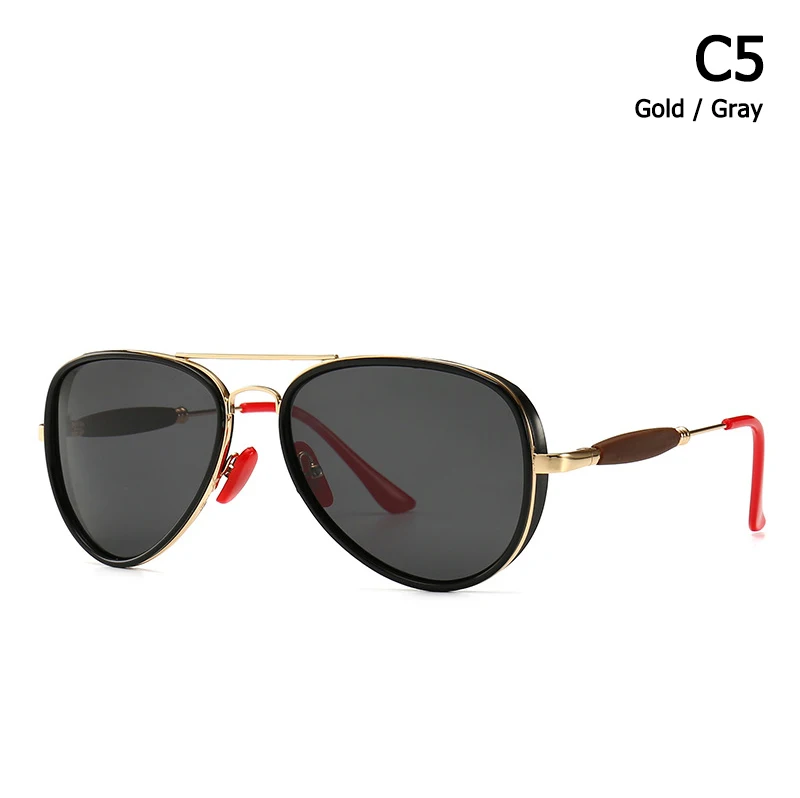 JackJad Modern Vintage Aviation Style Punk Sunglasses Red Nose Pad Men Polarized Brand Design Sun Glasses Oculos De Sol - Цвет линз: C5