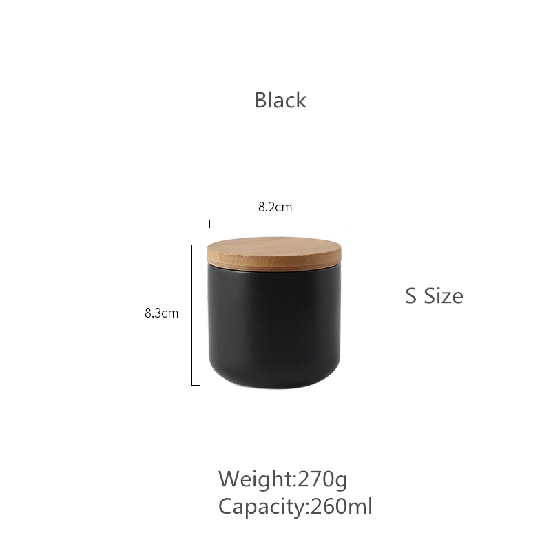S, m, l, нордический резервуар для хранения кофе, Кухонный Контейнер для хранения,, сахарная пряность для чая, банка с крышками, керамические бутылки для хранения и банки - Цвет: black- s size