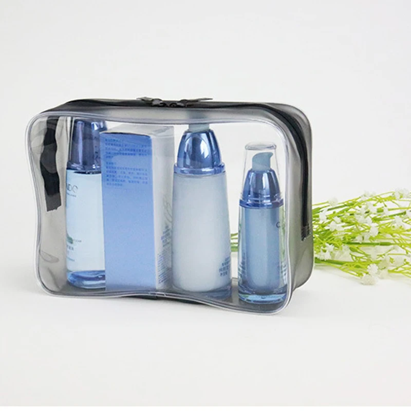 Hot sale cosmetic bag transparent waterproof make up bag solid PVC plastic cosmetic cases for
