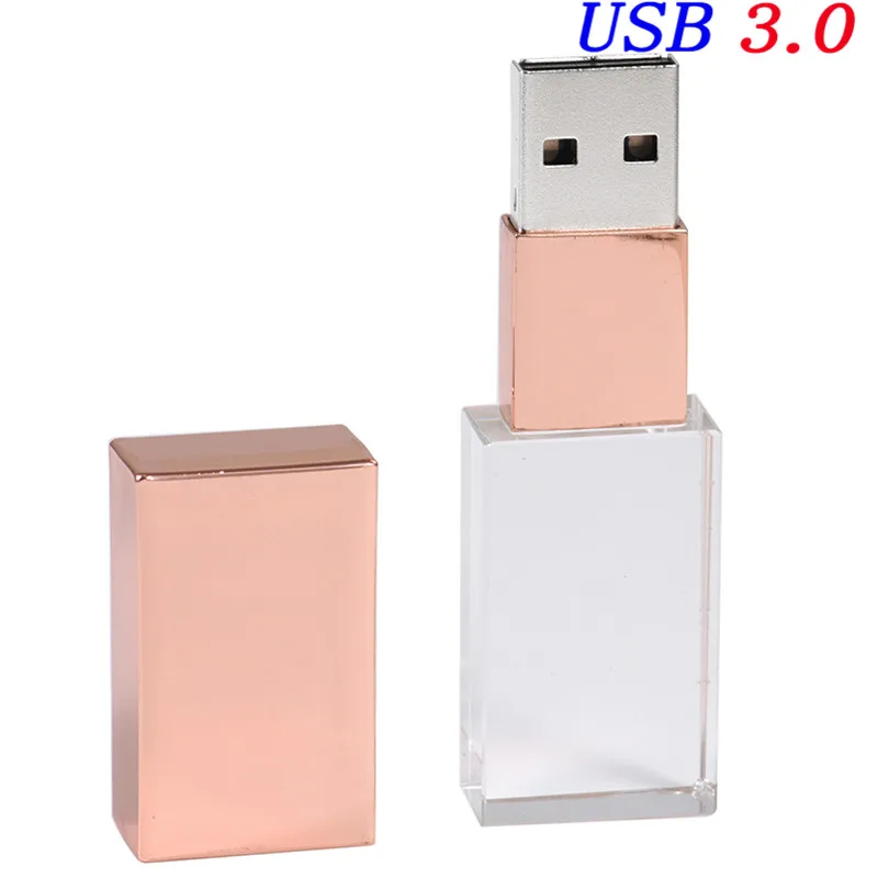 JASTER USB 3,0 модный Кристальный стиль USB флеш-накопитель USB 4GB 16GB 32GB 64GB Подарочный флеш-накопитель cle usb(более 10 шт бесплатный логотип - Цвет: rose gold