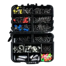 177 шт. рыболовные принадлежности крючки Вертлюги свинцовый рыболовный грузик с кольцом Карп Рыбалка набор инструментов