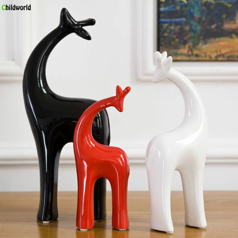 Kopen 3 stuk Set van Creatieve Keramiek Home Decoratie Ambachten Ornamenten Huwelijksgeschenken Woondecoratie Accessoires Moderne