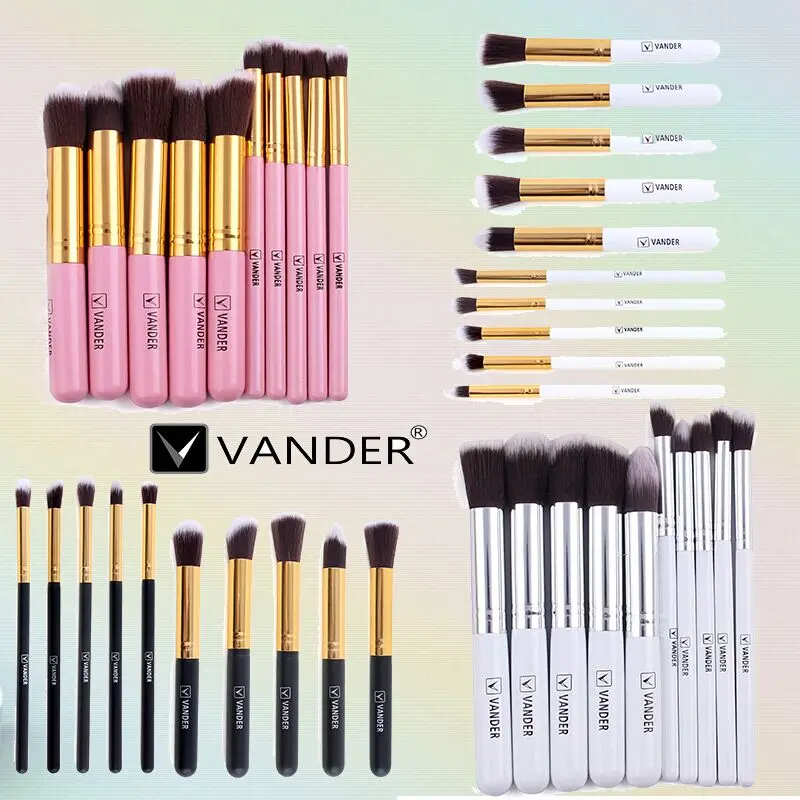 Vander 10pcs Professional Makeup Brushes Set Foundation Make Up Brush Cosmetics Powder Tools pinceis de maquiagem maquillaje kit | Красота и