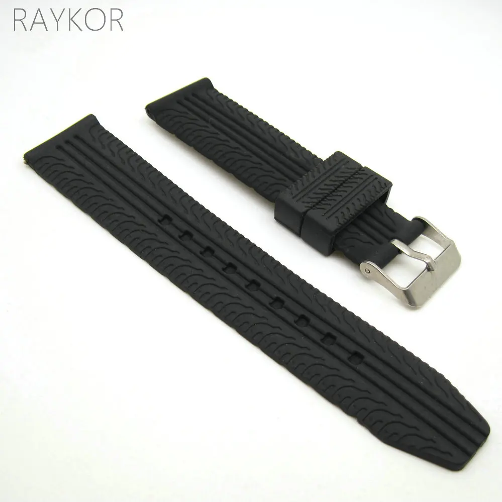 

28mm Silicone Rubber Watch Band Super Thin Tire Track Strap for Fashion Casual Watches