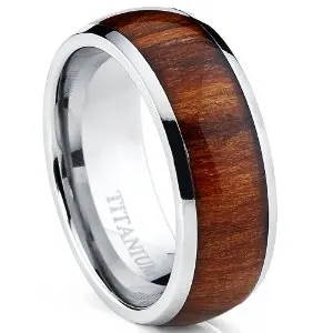 Men S Domed Pure Anium Brown Wood Ring Engagement Camouflage Men S Domed Pure Anium Brown Wood Ring Engagement Camouflage Wedding Band Rings For In Bands From Jewelry