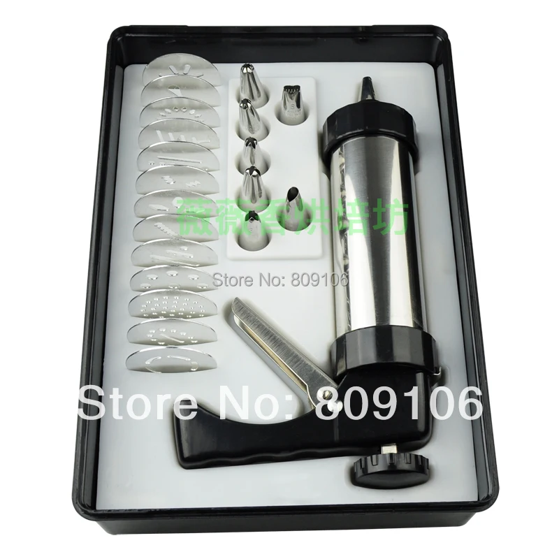 22 шт./набор кухонные инструменты biscuit mould stainless steel mouldextrusion gun | Принадлежности для выпечки -1818016234