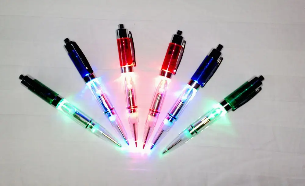 LED light ballpoint pen cheap LED Glow light up pens Plastic material