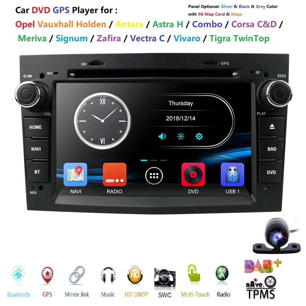 Sale New 2 din Car DVD Stereo for Vauxhall Opel Astra H G Vectra Antara Zafira Corsa DVD GPS Radio 3 color steering wheel RDS Camera 2