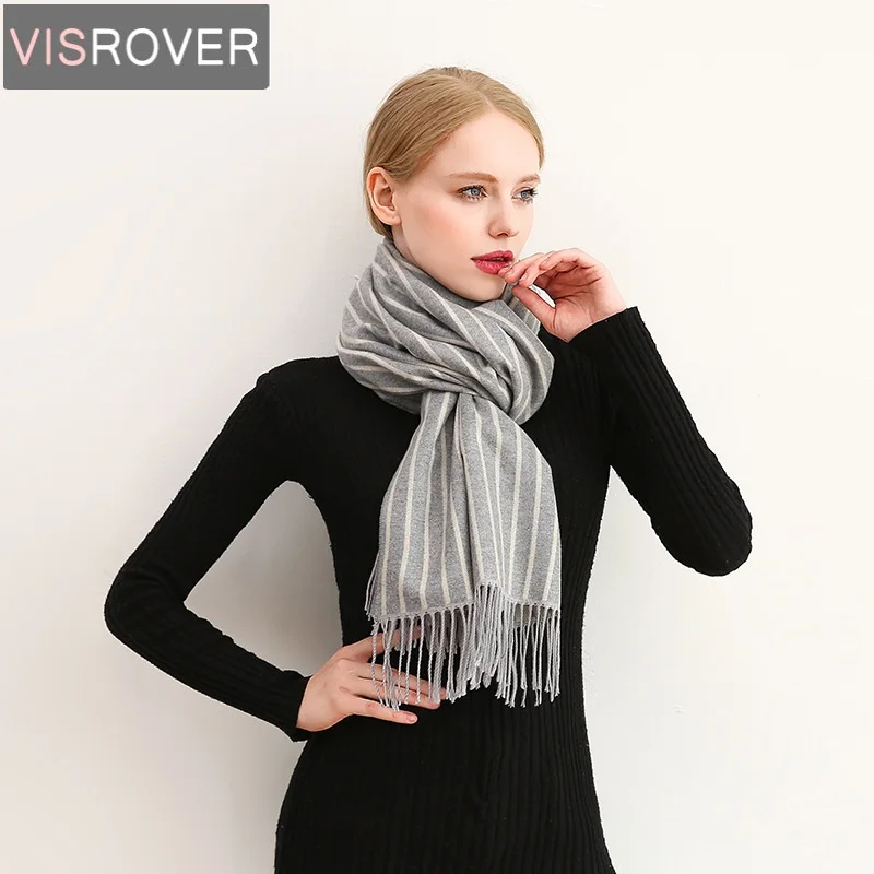 VISROVER 2018 8 colorways Autumn Winter winter Striped Fringed Scarf Long Pashmina Shawl Classical Artificial hijab | Аксессуары для