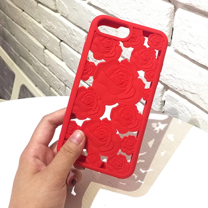 Us 3 88 Newest Hollow Rose Soft Silicone Cell Phone Case For Le Iphone 8 8plus 6 6s Plus 7 7plus Luxury Gel Flower Ed In Cases