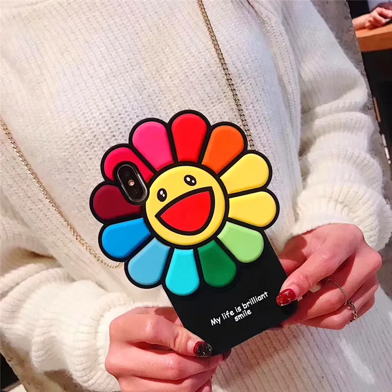 3D милый Подсолнечник Телефон чехол для iPhone 6 S 7 8 плюс Мягкие TPU X XS XR Max мультфильм