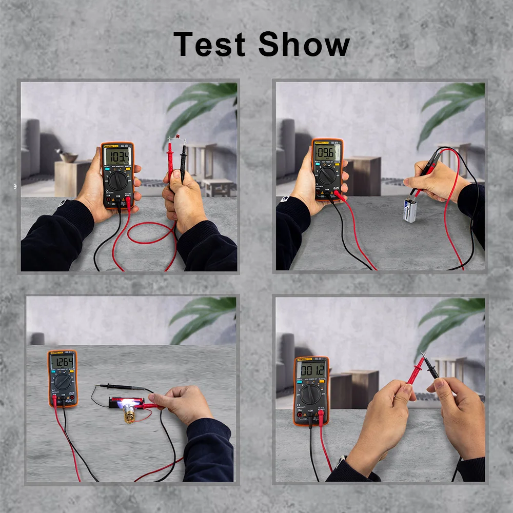 AMITOU T101 ЖК-цифровой мультиметр AC/DC напряжение тока миллиампер сопротивление частоты зуммер преобразования тестер Оранжевый