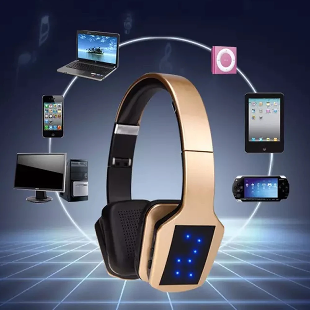 TORTOYO S650 беспроводные наушники Bluetooth гарнитура стерео с микрофоном LED FM радио для