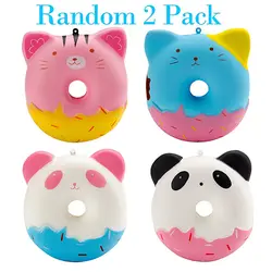 10 см jumbo Kawaii милые Squishy Panda/котенок пончик хлеб крем Ароматические супер замедлить рост мультфильм торт телефон ремешок squeeze игрушка в